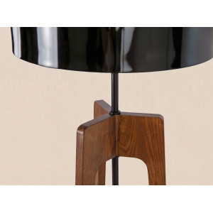 BRIONES prémium fa állólámpa – 152 cm - dió/fekete