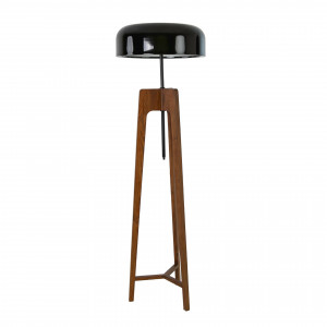 BRIONES prémium fa állólámpa – 152 cm - dió/fekete