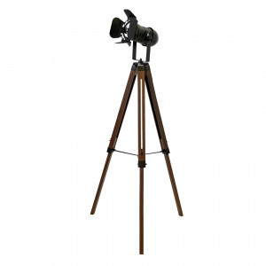 TARAZONA prémium reflektor állólámpa – 101–145 cm - dió/fekete