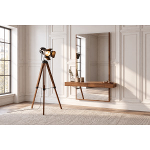 TARAZONA prémium reflektor állólámpa – 101–145 cm - dió/fekete Állólámpák