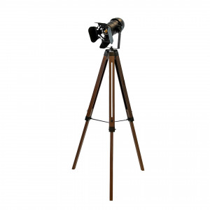 TARAZONA prémium reflektor állólámpa – 101–145 cm - dió/fekete