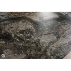DIAMOND bővíthető kerámia étkezőasztal - 180-260cm - taupe/fekete
