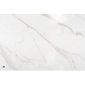DIAMOND bővíthető kerámia étkezőasztal - 180-260cm - fehér márvány/fekete