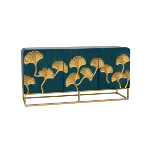 GINKGO tömör mangófa komód  - 160cm - türkiz/arany
