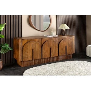 ARCADIA tömör mangófa komód ívelt fronttal - 159cm