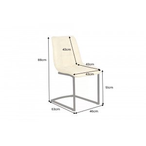 MIAMI modern szánkótalpas étkezőszék - antik beige/fekete