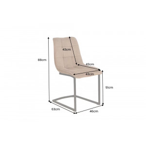 MIAMI modern szánkótalpas étkezőszék - taupe/fekete