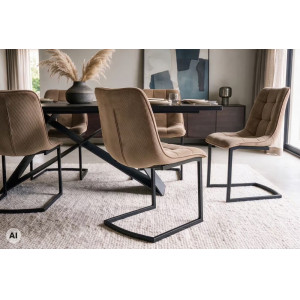 MIAMI modern szánkótalpas étkezőszék - taupe/fekete