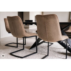 MIAMI modern szánkótalpas étkezőszék - taupe/fekete