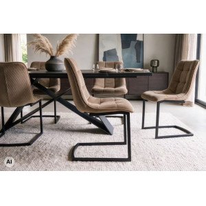 MIAMI modern szánkótalpas étkezőszék - taupe/fekete
