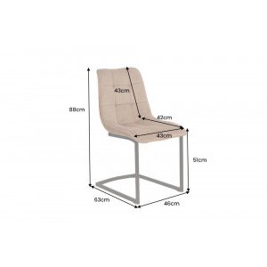 MIAMI modern szánkótalpas étkezőszék - taupe/fekete