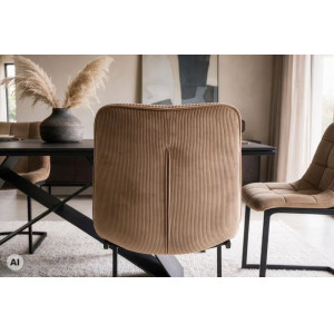 MIAMI modern szánkótalpas étkezőszék - beige/fekete