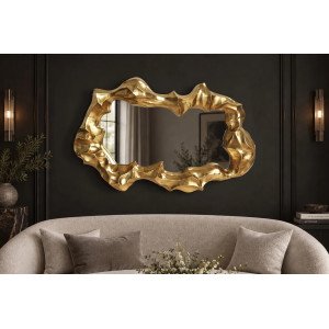 VENETIA modern aszimmetrikus fali tükör - 151cm - arany