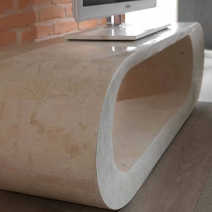 RAVELLO természetes kő dohányzóasztal – 120 cm - beige