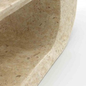 RAVELLO természetes kő dohányzóasztal – 120 cm - beige