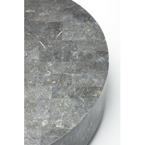 MANTOVA kerek természetes kő dohányzóasztal – 85 cm - szürke