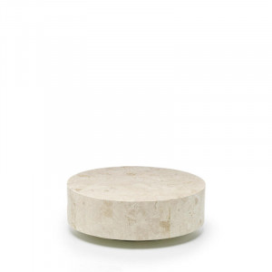 MANTOVA kerek természetes kő dohányzóasztal – 85 cm - beige