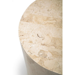 MANTOVA kerek természetes kő dohányzóasztal – 85 cm - beige