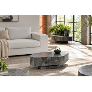 CIVITA természetes kő dohányzóasztal – 100 cm - szürke Kő