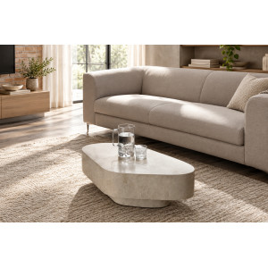 CIVITA természetes kő dohányzóasztal – 100 cm - beige Kő