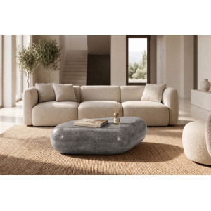 LIPARI természetes kő dohányzóasztal – 98 cm - szürke Kő