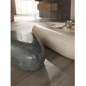 LIPARI természetes kő dohányzóasztal – 98 cm - beige