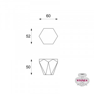 DIAMANTE természetes kő lerakóasztal – 60 cm - szürke
