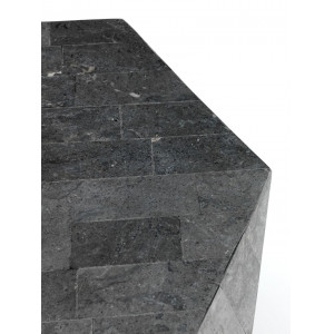 DIAMANTE természetes kő lerakóasztal – 60 cm - szürke