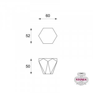 DIAMANTE természetes kő lerakóasztal – 60 cm - szürke