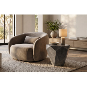 DIAMANTE természetes kő lerakóasztal – 60 cm - szürke Stones