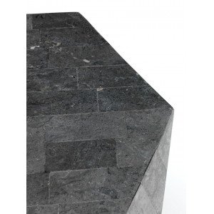 DIAMANTE természetes kő lerakóasztal – 60 cm - szürke