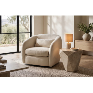 DIAMANTE természetes kő lerakóasztal – 60 cm - beige Stones