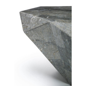 DIAMANTE természetes kő dohányzóasztal – 120 cm - szürke