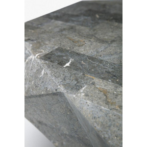 DIAMANTE természetes kő dohányzóasztal – 120 cm - szürke