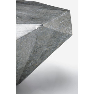DIAMANTE természetes kő dohányzóasztal – 120 cm - szürke
