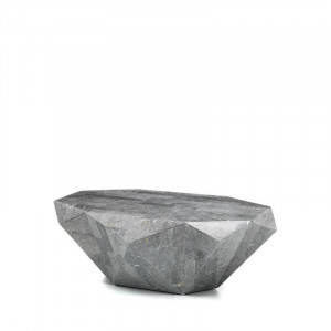 DIAMANTE természetes kő dohányzóasztal – 120 cm - szürke