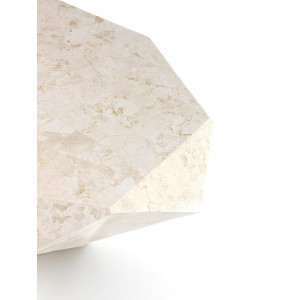 DIAMANTE természetes kő dohányzóasztal – 120 cm - beige