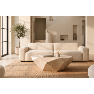 DIAMANTE természetes kő dohányzóasztal – 120 cm - beige Kő
