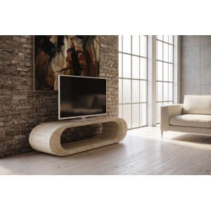 LUCCA természetes kő TV-szekrény – 130 cm - beige Stones