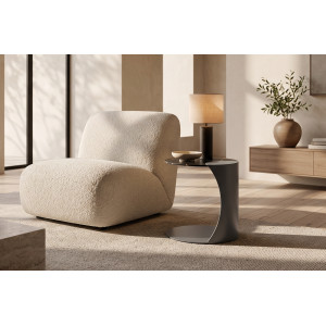ASTI design kerámia lerakóasztal – 40 cm - fekete Stones