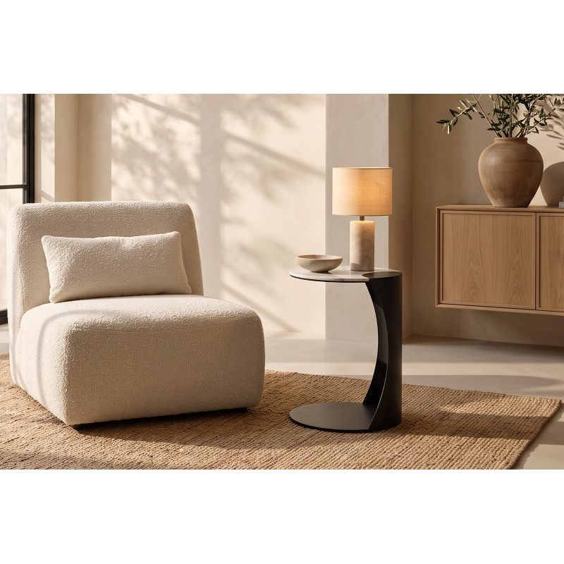ASTI design kerámia lerakóasztal – 40 cm - fehér/szürke