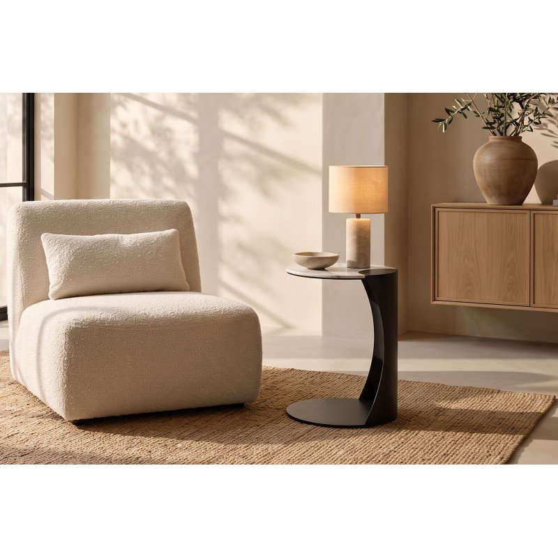 ASTI design kerámia lerakóasztal – 40 cm - fehér/szürke