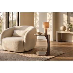 ASTI design kerámia lerakóasztal – 40 cm - fehér/bronz Stones