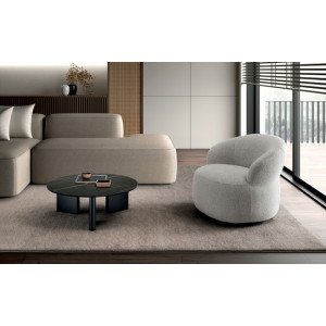 RIVOLI design kerámia dohányzóasztal – fekete