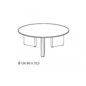 RIVOLI design kerámia dohányzóasztal – 80 cm - fehér/bronz