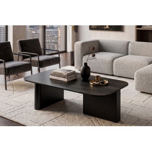 TORTONA design kerámia dohányzóasztal – 105 cm - fekete Kő