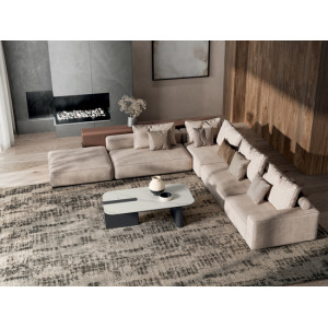 TORTONA design kerámia dohányzóasztal – 105 cm - fehér/szürke