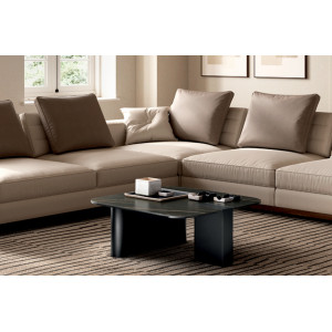 TORTONA design kerámia dohányzóasztal – 70 cm - fekete Kő