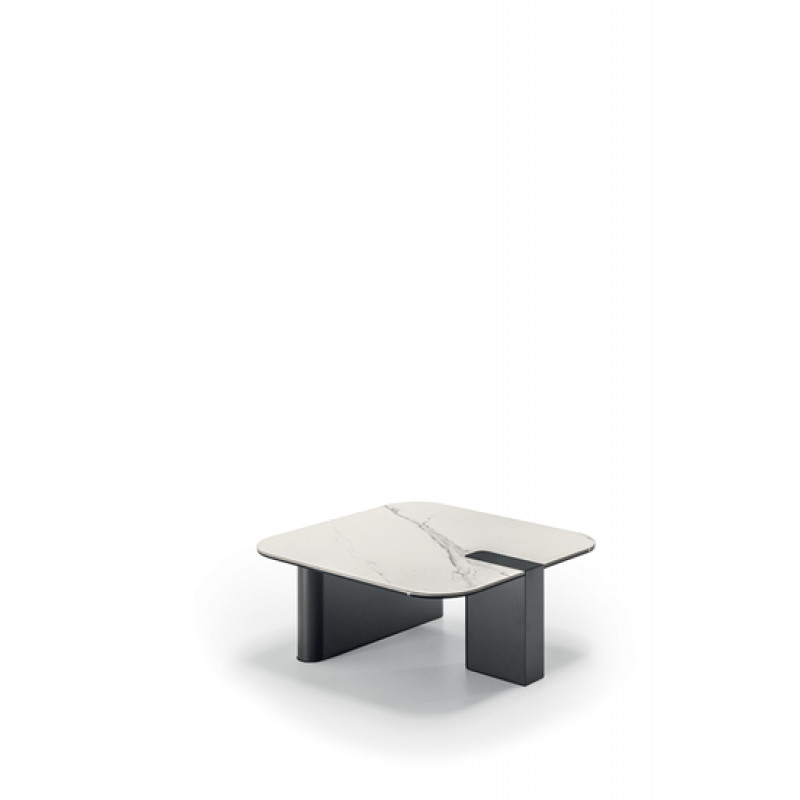 TORTONA design kerámia dohányzóasztal – 70 cm - fehér/ szürke