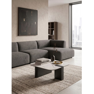 TORTONA design kerámia dohányzóasztal – 70 cm - fehér/ szürke
